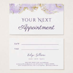 lavender marbling design Appointment Card