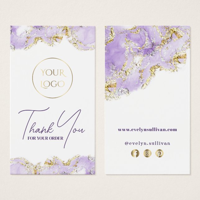 Lavender marbling design package insert (Front & Back)