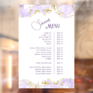Lavender Marbling Design Services Menu Window Cling
