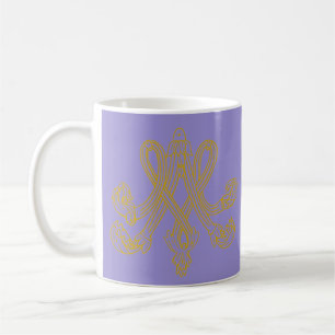Lavender Marie Antoinette Monogram Coffee Mug