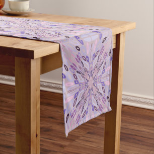 Lavender Mauve Pink Purple Geometric Abstract Art  Short Table Runner