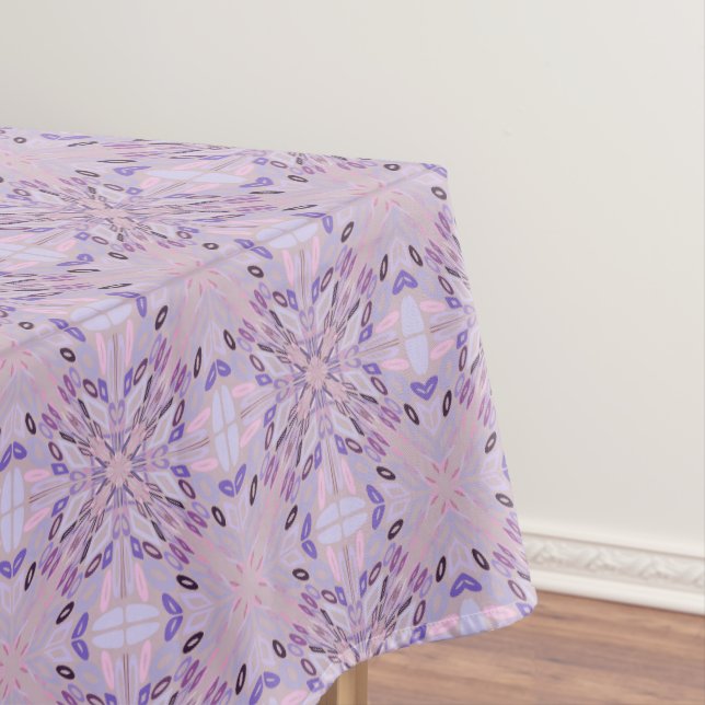Lavender Mauve Pink Purple Geometric Abstract Art  Tablecloth (In Situ)
