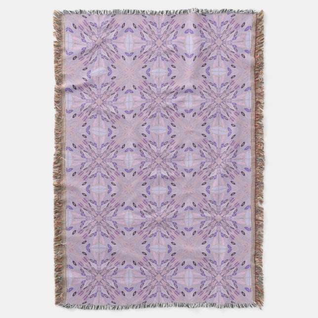 Lavender Mauve Pink Purple Geometric Abstract Art  Throw Blanket (Front Vertical)