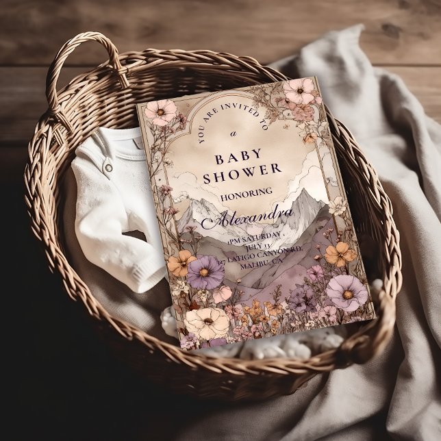 Lavender Meadow Peaks Baby Shower Invitation (Creator Uploaded)