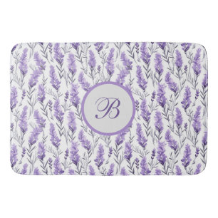 Lavender Meadows Monogrammed  Bath Mat