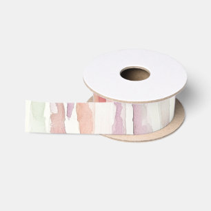 Lavender Melon Pink White Stripes Birthday Satin Ribbon