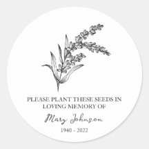 Lavender Memorial Funeral Seed Packet