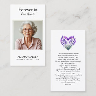  Lavender Memorial Prayer Card