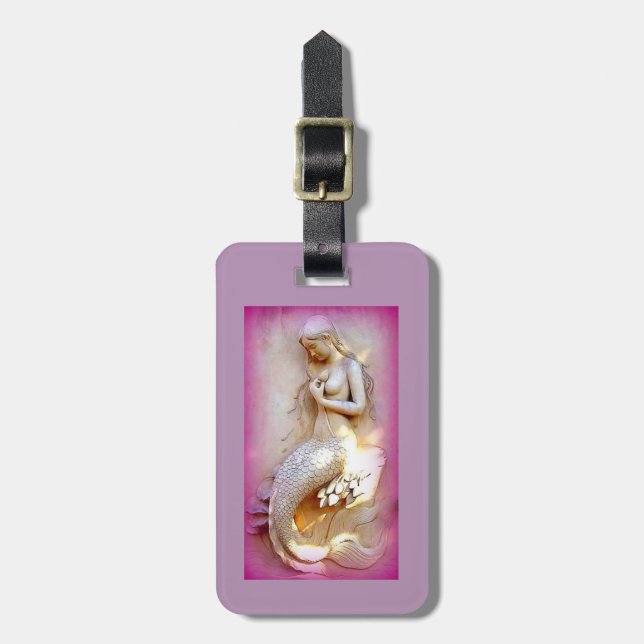 lavender mermaid luggage tag (Front Vertical)