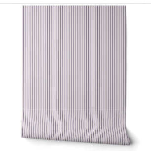 Lavender Mini Farmhouse Ticking Stripe Wallpaper