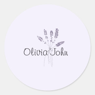 Lavender Minimal Custom  Classic Round Sticker