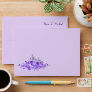 Lavender minimalist elegant Wedding Envelope