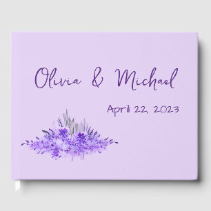 Lavender minimalist elegant Wedding Guest Book