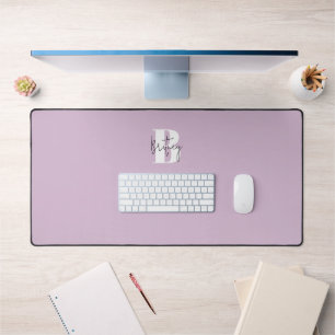 Lavender Minimalist Monogrammed Desk Mat