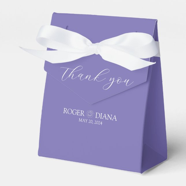 Lavender Minimalist Wedding Favour Box (Front Side)
