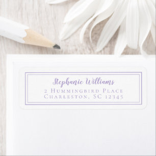 Lavender Minimalist Wedding RSVP Return Address