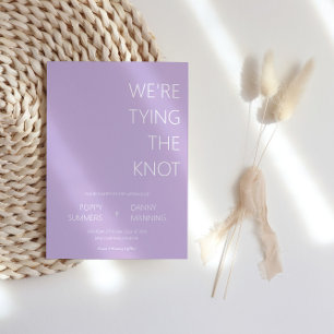 Lavender Minimalist We're Tying The Knot Wedding  Invitation