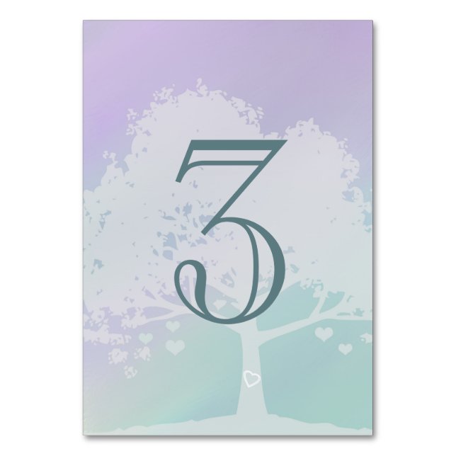 Lavender Mint Table Number (Oak Tree) (Front)
