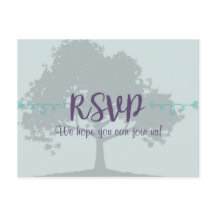 Lavender Mint Wedding RSVP Postcard