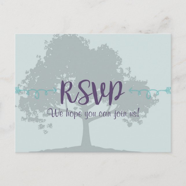 Lavender Mint Wedding RSVP Postcard (Front)