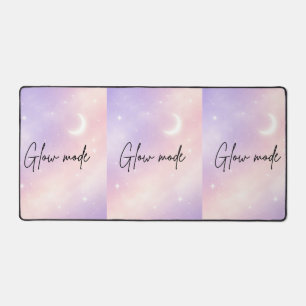 Lavender mist and blush aura AI art Desk Mat