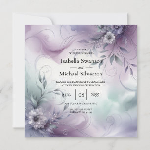 Lavender Mist and Watercolor Whispers Wedding Invitation