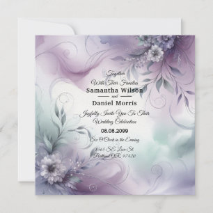Lavender Mist and Watercolor Whispers Wedding Invitation