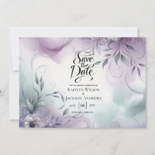 Lavender Mist and Watercolor Whispers Wedding Save The Date