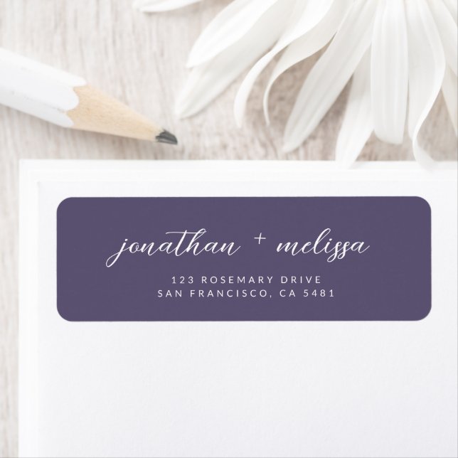Lavender Modern Calligraphy Script Wedding Address (Insitu)
