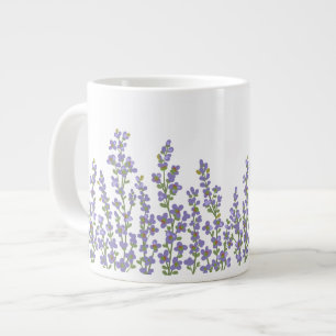 Lavender Modern Floral Blooms Large Coffee Mug