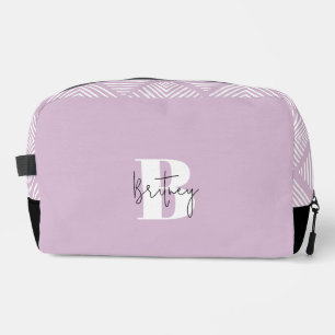 Lavender Modern Minimalist Monogrammed Dopp Kit