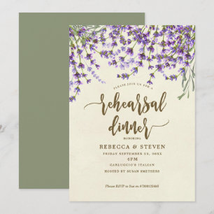 lavender modern rehearsal dinner invitation