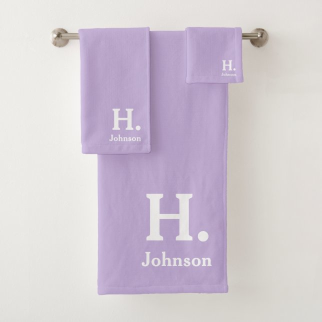 Lavender Monogram  Bath Towel Set (Insitu)