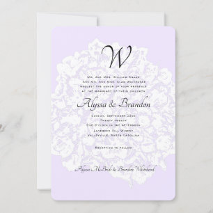 Lavender Monogram Parents Wedding Invitation