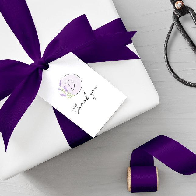 Lavender Monogram Wedding Favour Tag (Creator Uploaded)