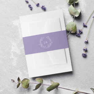 Lavender Monogram Wedding Invitation Belly Band