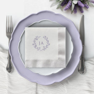Lavender Monogram Wedding Napkin