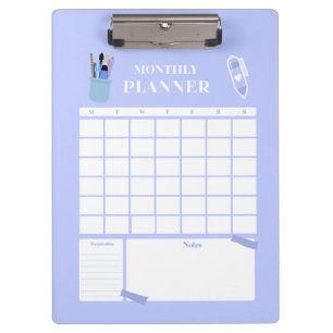 Lavender Monthly Planner Layout Art Clipboard