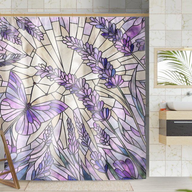 Lavender Morning Bliss - Mosaic Art Shower Curtain (Creator Uploaded)