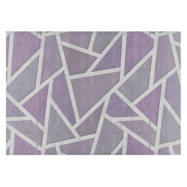 Lavender mosaic pattern cutting board (Front)