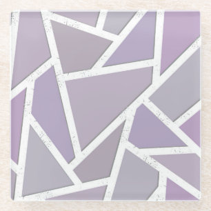 Lavender mosaic pattern glass coaster
