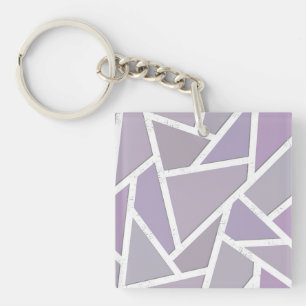 Lavender mosaic pattern key ring
