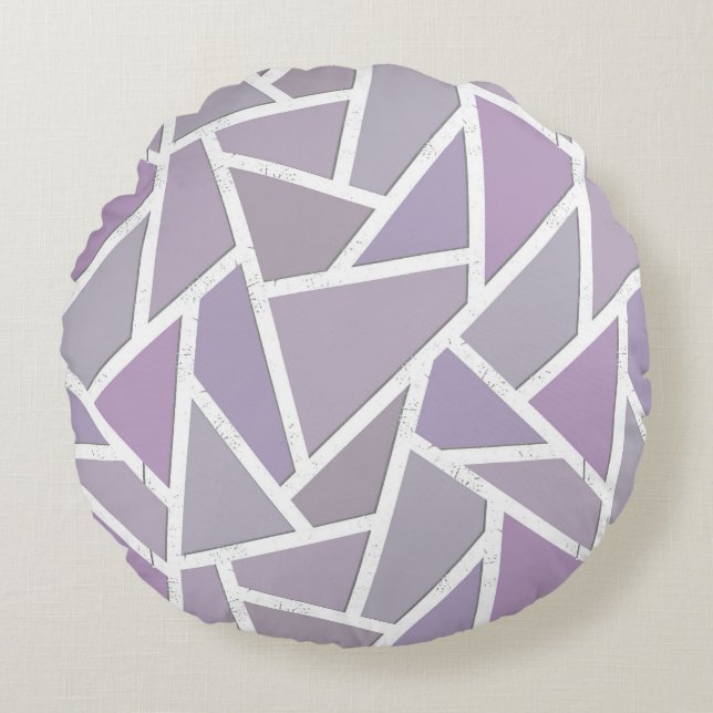 Lavender mosaic pattern round cushion (Front)