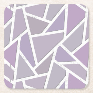 Lavender mosaic pattern square paper coaster