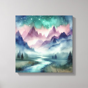 Lavender Mountain Glow Back to School Canvas Print
