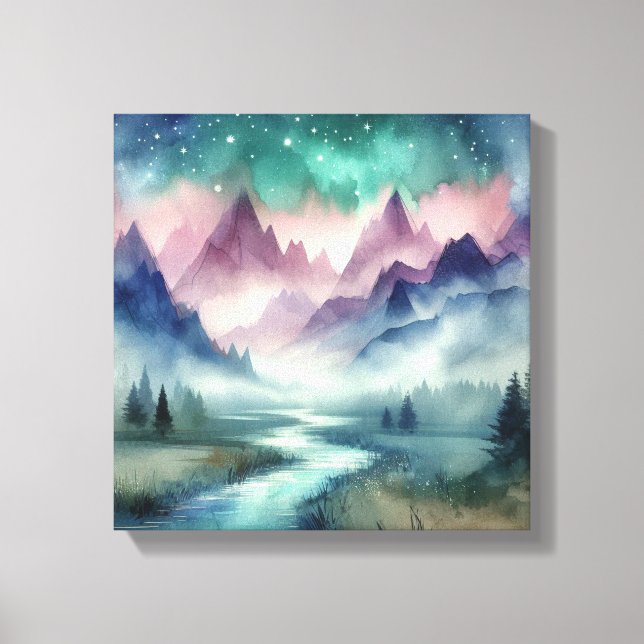 Lavender Mountain Glow Back to School Canvas Print (Front)