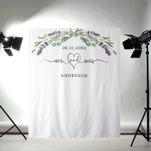 Lavender Mr mrs heart photo backdrop wedding Tapestry
