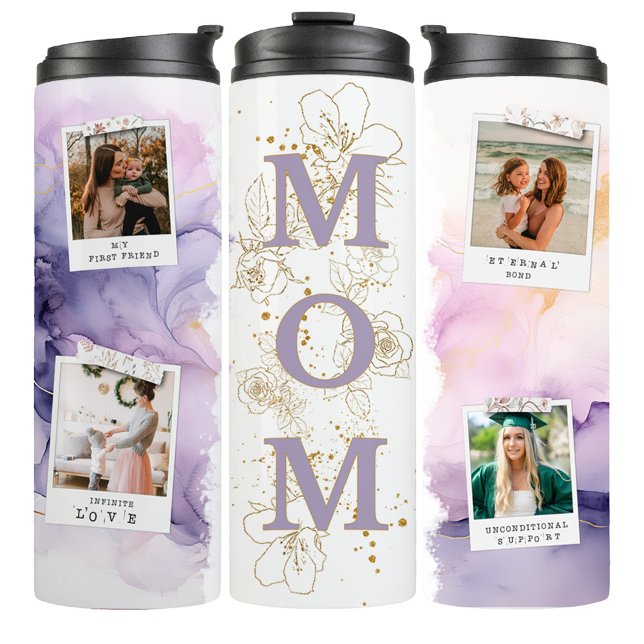 Lavender Mum Photo Coffee Travel Tumbler Mug (Creator Uploaded)