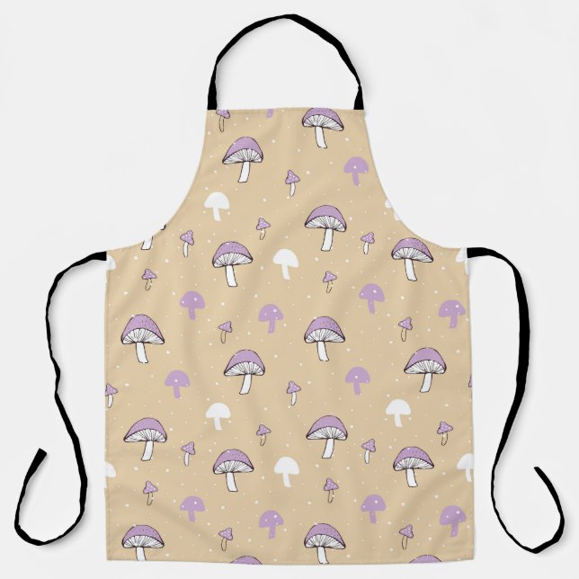 Lavender Mushrooms in the snow Apron (Front)