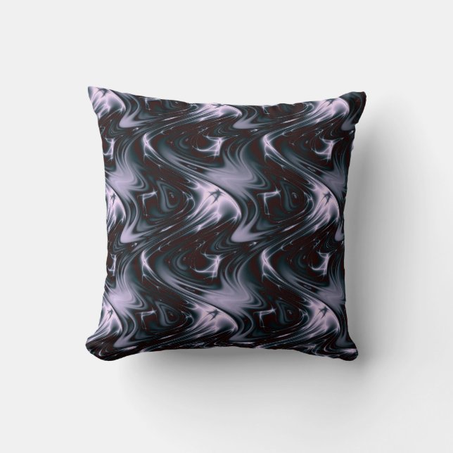 Lavender Muted Waves of Beauty Fractal Cushion (Front)